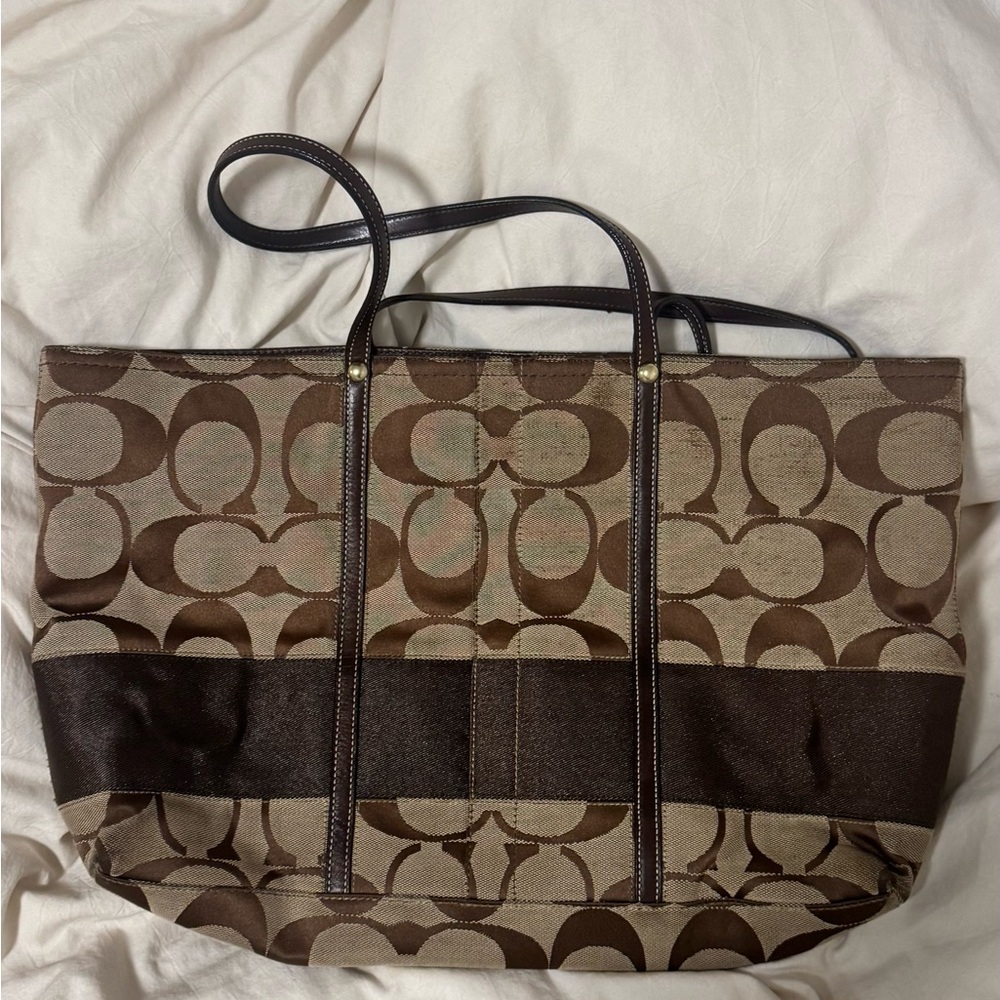 Coach Brown Signature Tote Bag